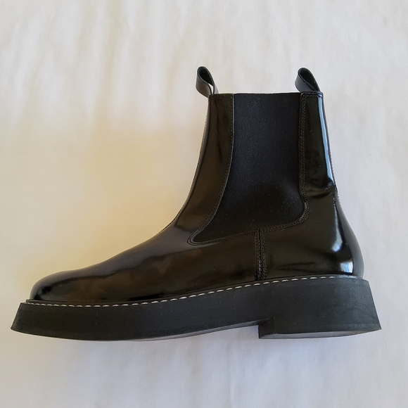 New Pilcro Anthropologie Black Patent Leather Chelsea Ankle Boot - Picture 5 of 14